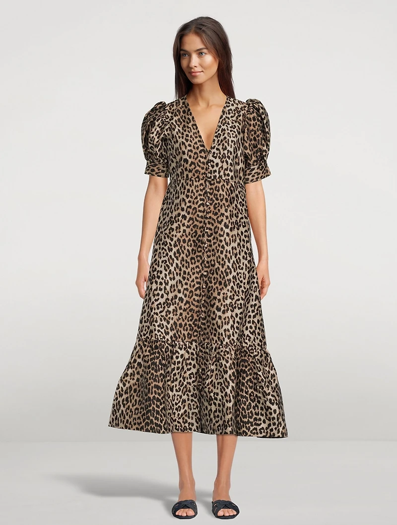 Re-Cut Crispy Jacquard V-Neck Maxi Dress