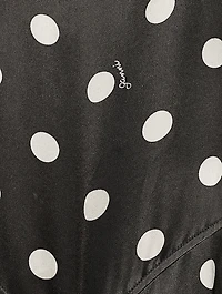 Re-Cut Satin Sleeveless Maxi Dress Polka Dot