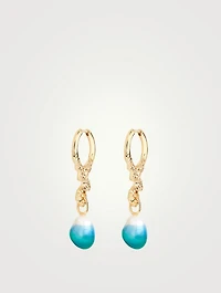 Miran Hoop Drop Earrings With Dipped Pearls