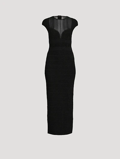Textured Sheer Bustier Gown