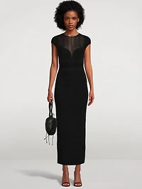 Textured Sheer Bustier Gown