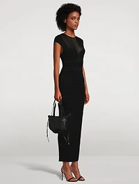 Textured Sheer Bustier Gown