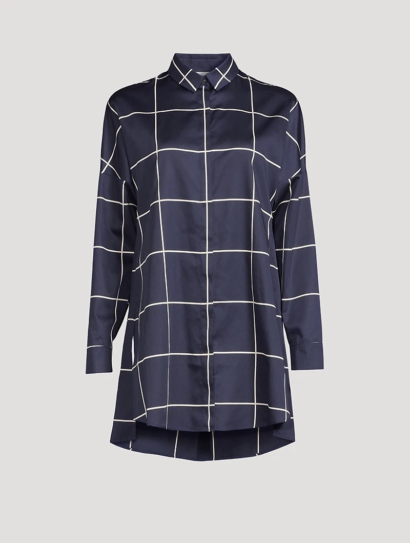 Cotton Shirt Window Check Print
