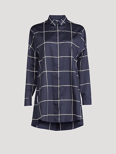 Cotton Shirt Window Check Print