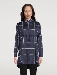 Cotton Shirt Window Check Print
