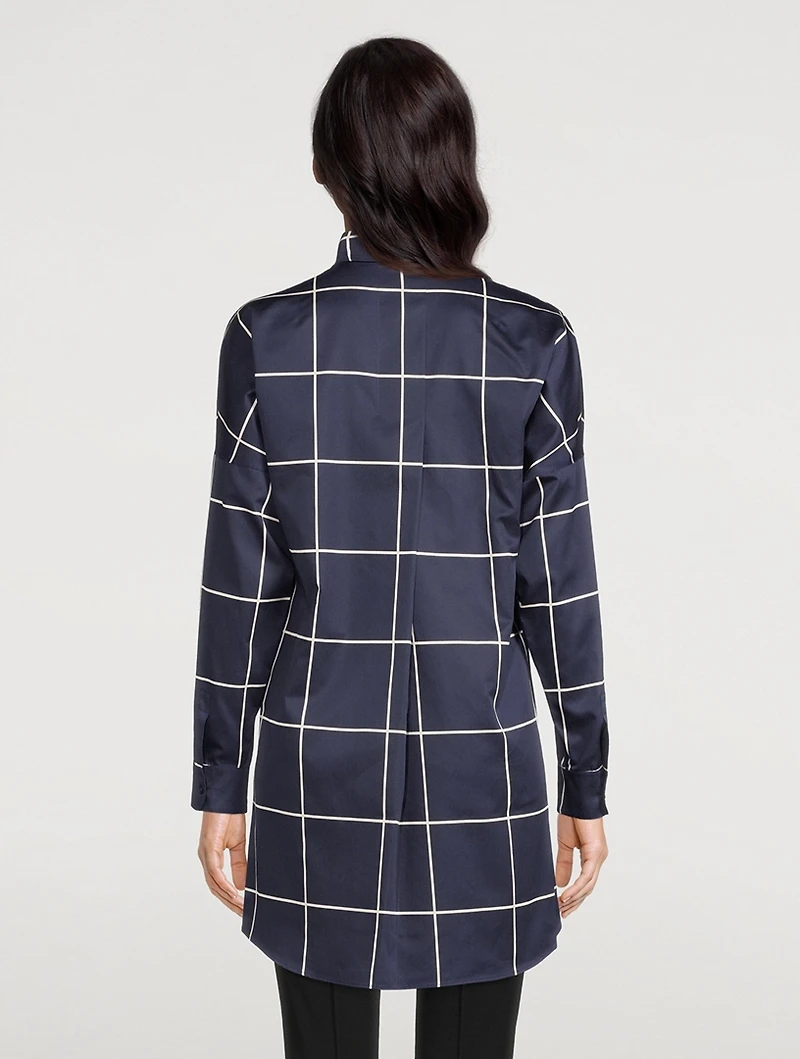 Cotton Shirt Window Check Print