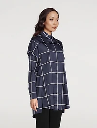 Cotton Shirt Window Check Print