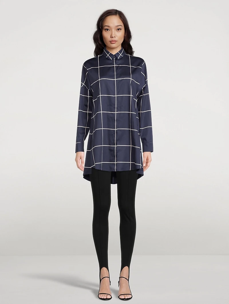 Cotton Shirt Window Check Print
