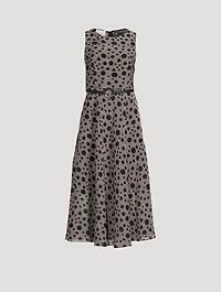 Jacquard Dot Techno Organdy Midi Dress