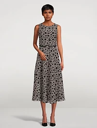 Jacquard Dot Techno Organdy Midi Dress