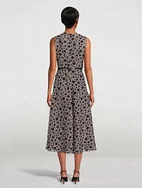 Jacquard Dot Techno Organdy Midi Dress