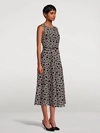 Jacquard Dot Techno Organdy Midi Dress