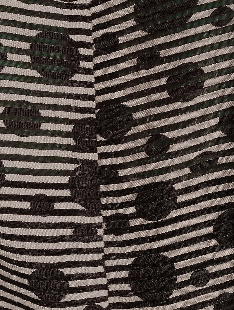 Jacquard Dot Techno Organdy Midi Dress