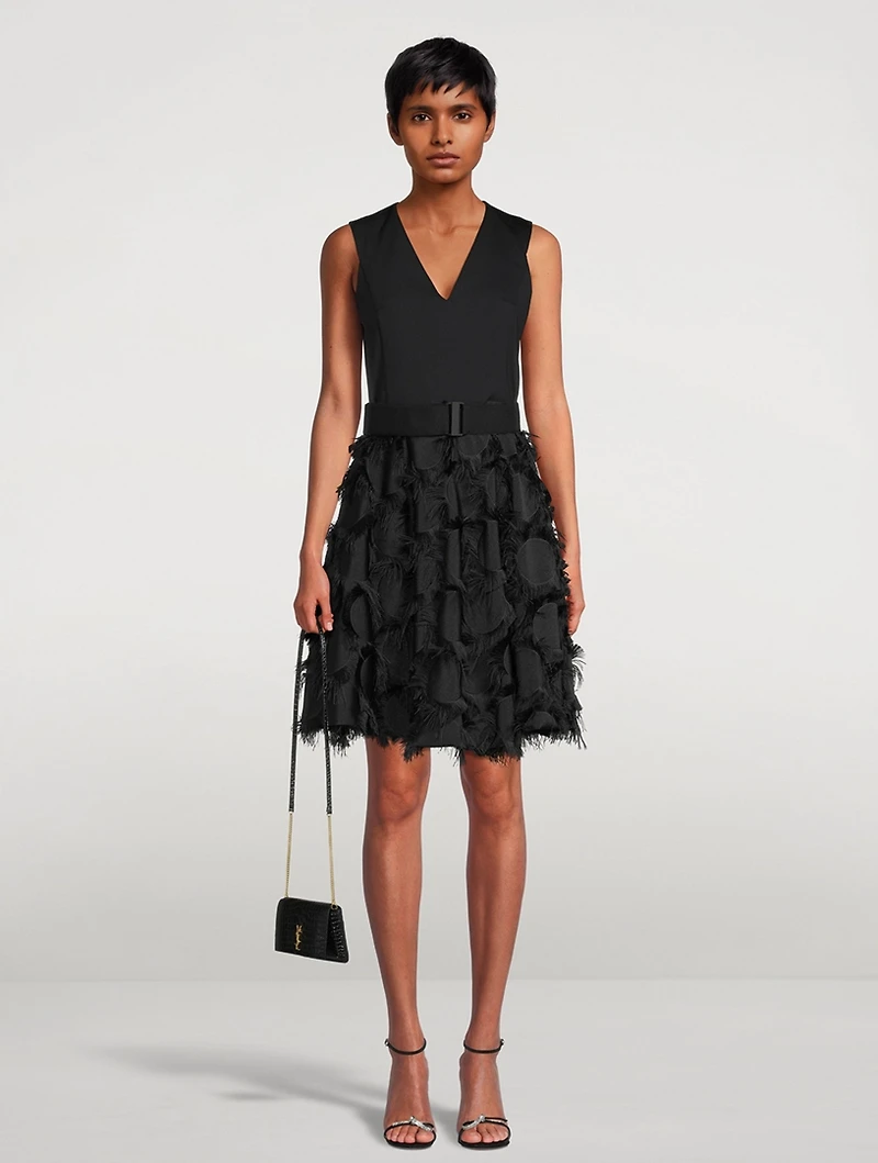 Belted Fil Coupé Dot Dress