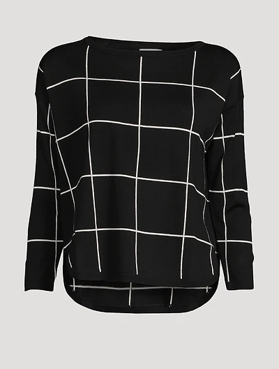 Window Check Jacquard Wool Sweater