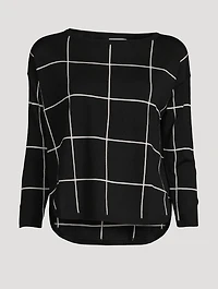 Window Check Jacquard Wool Sweater