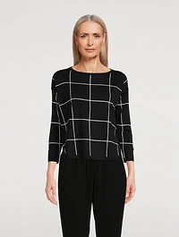 Window Check Jacquard Wool Sweater