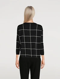 Window Check Jacquard Wool Sweater