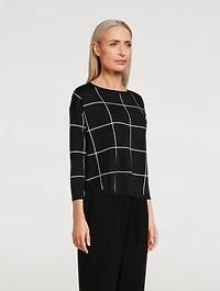 Window Check Jacquard Wool Sweater
