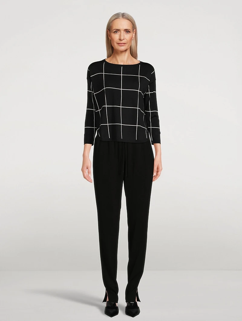 Window Check Jacquard Wool Sweater