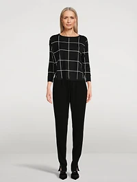 Window Check Jacquard Wool Sweater