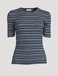 Stripe Jacquard Wool Sweater