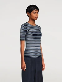 Stripe Jacquard Wool Sweater