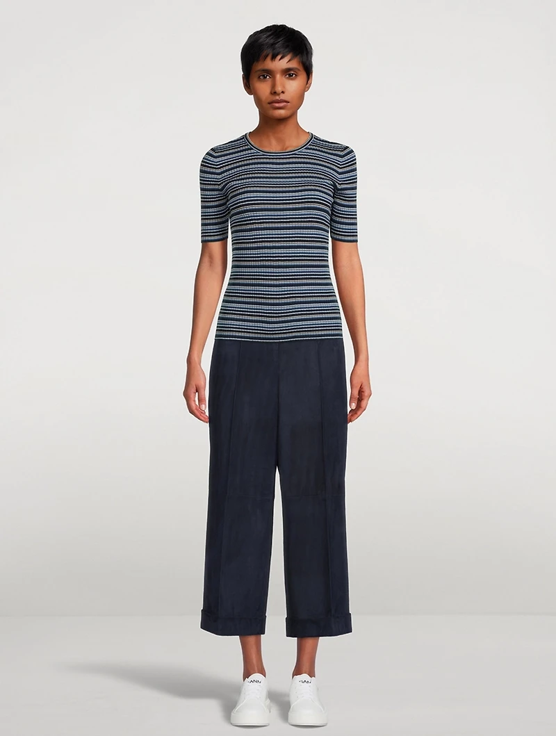 Stripe Jacquard Wool Sweater