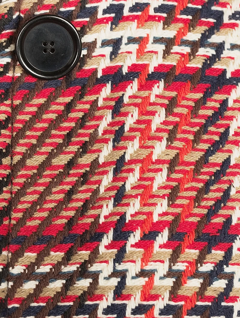 Short-Sleeve Tweed Jacket Check Print