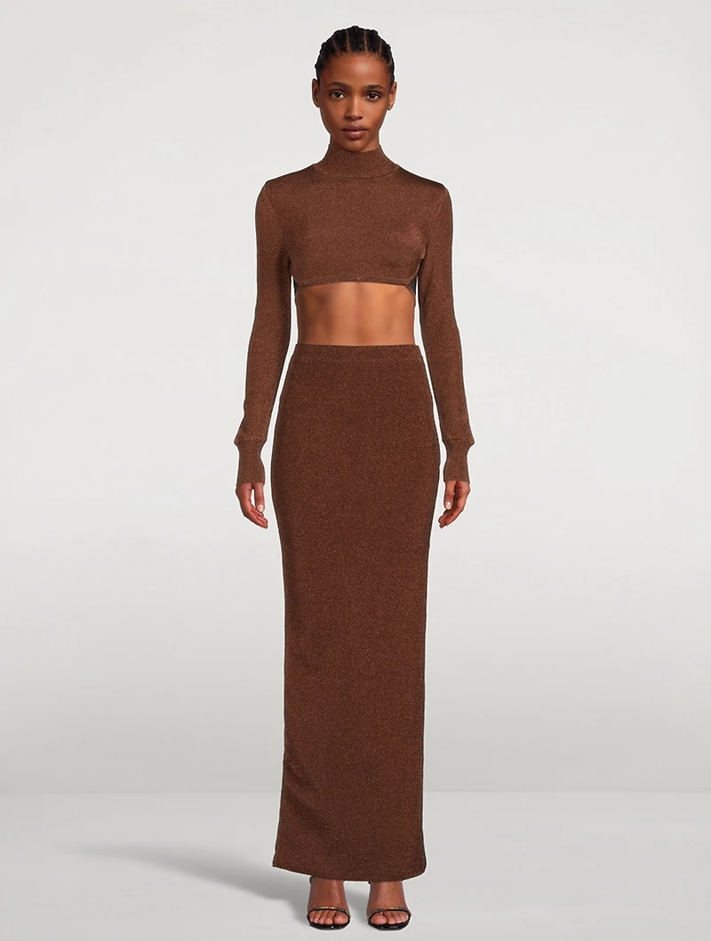 Metallic Maxi Skirt