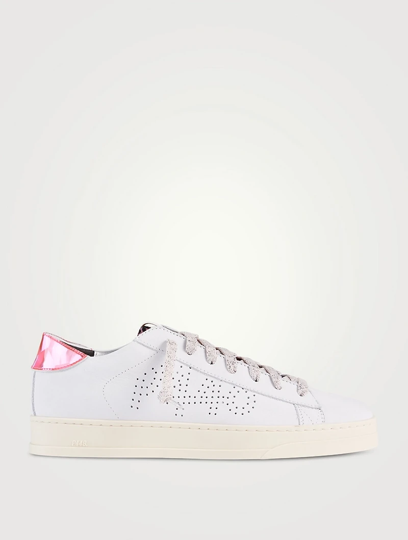 Jack Reflector Perforated Leather Sneakers