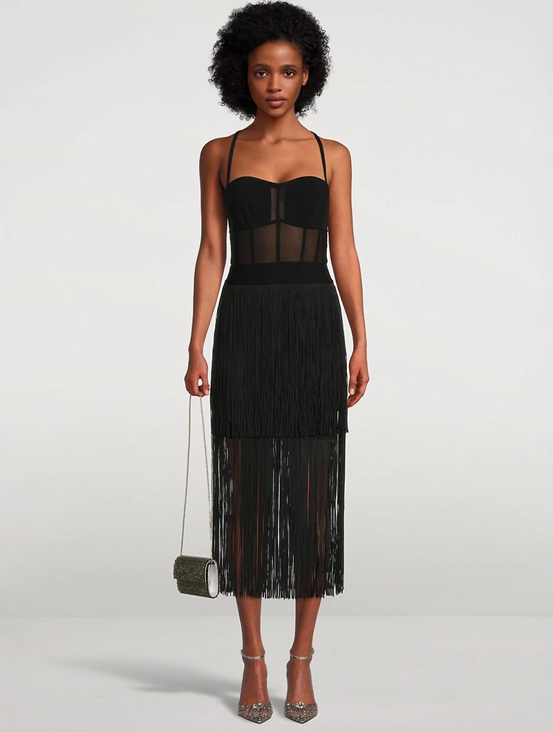 Bustier Fringe Dress