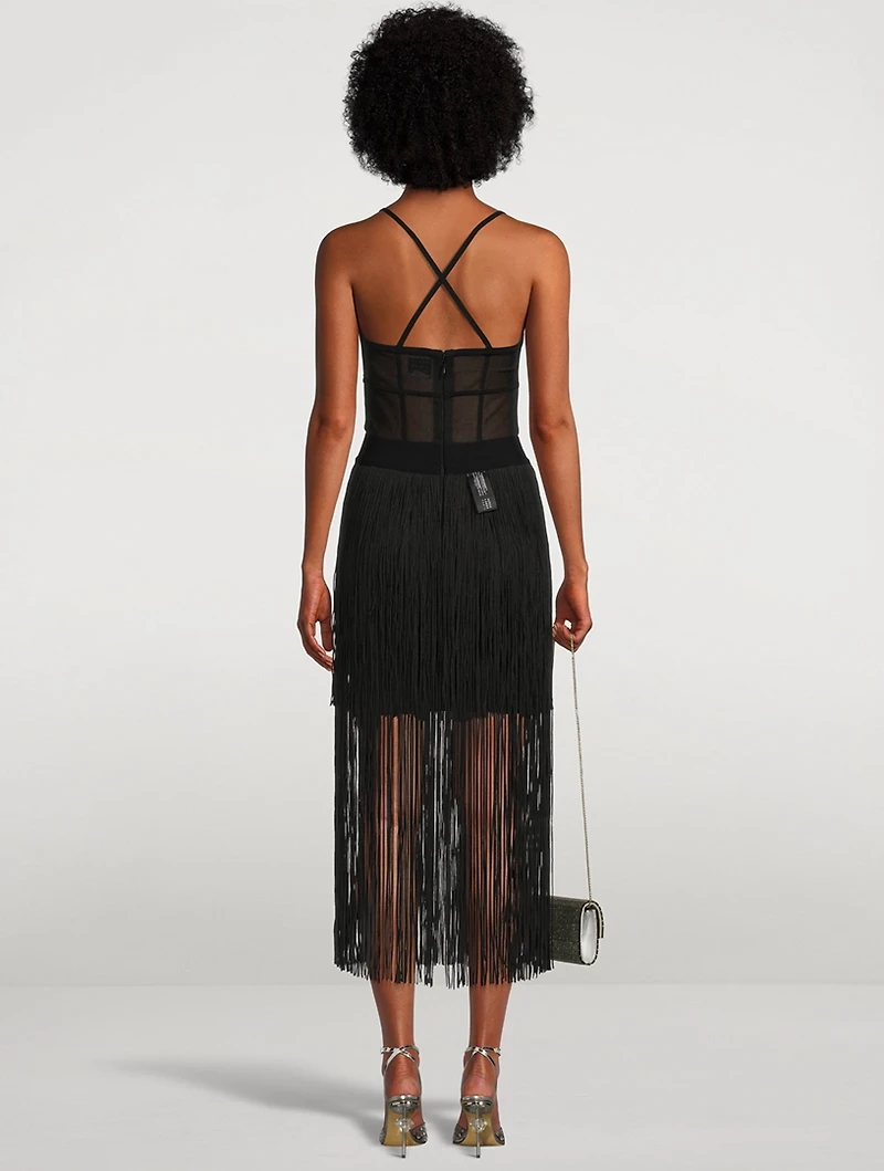 Bustier Fringe Dress