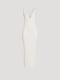 Bustier Gown With Sheer Overlay