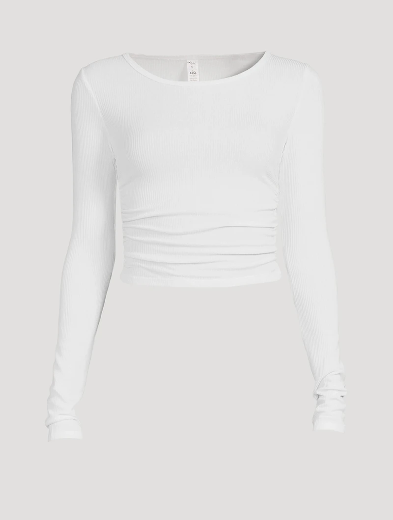 Gather Long-Sleeve Crop Top