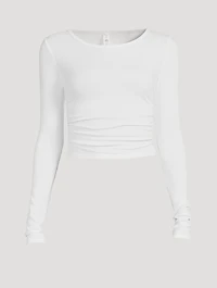 Gather Long-Sleeve Crop Top