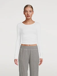 Gather Long-Sleeve Crop Top