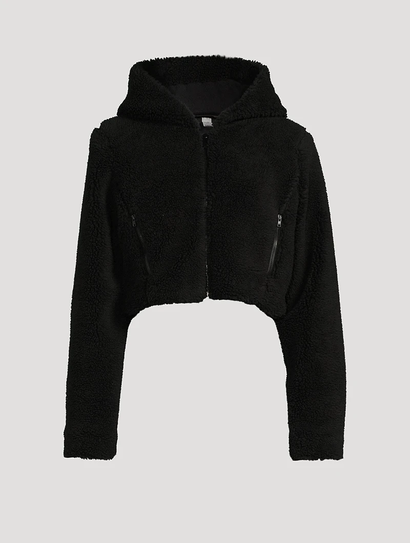 La Sherpa Faux Fur Jacket With Hood