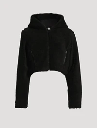 La Sherpa Faux Fur Jacket With Hood