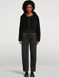 La Sherpa Faux Fur Jacket With Hood