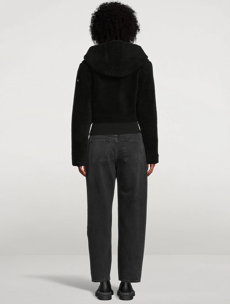 La Sherpa Faux Fur Jacket With Hood