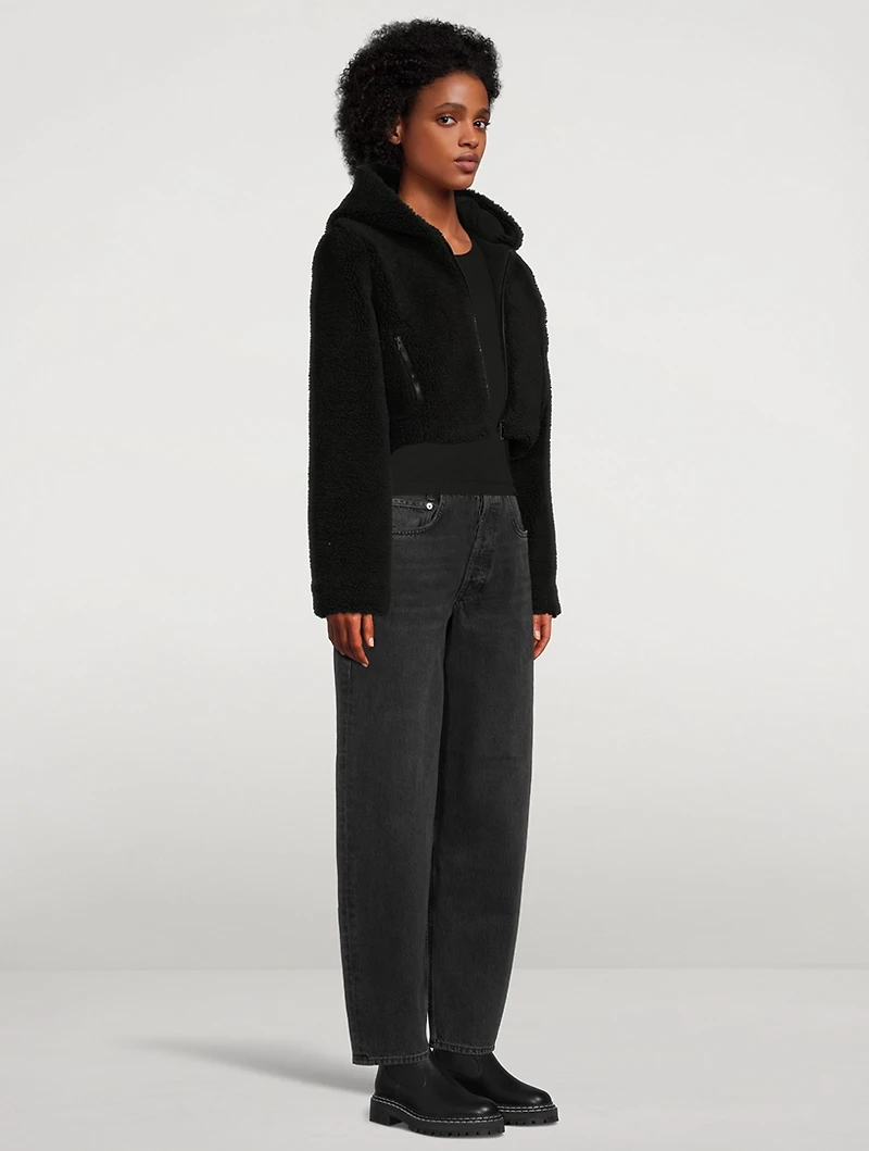 La Sherpa Faux Fur Jacket With Hood
