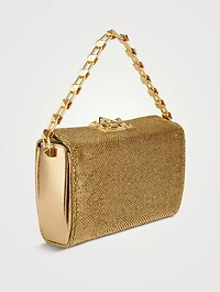 Sequin-Embellished Leather Clutch