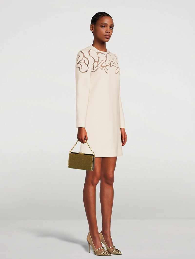 Sequin-Embellished Leather Clutch