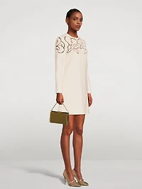 Sequin-Embellished Leather Clutch