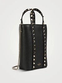 Rockstud Leather Crossbody Tote Bag