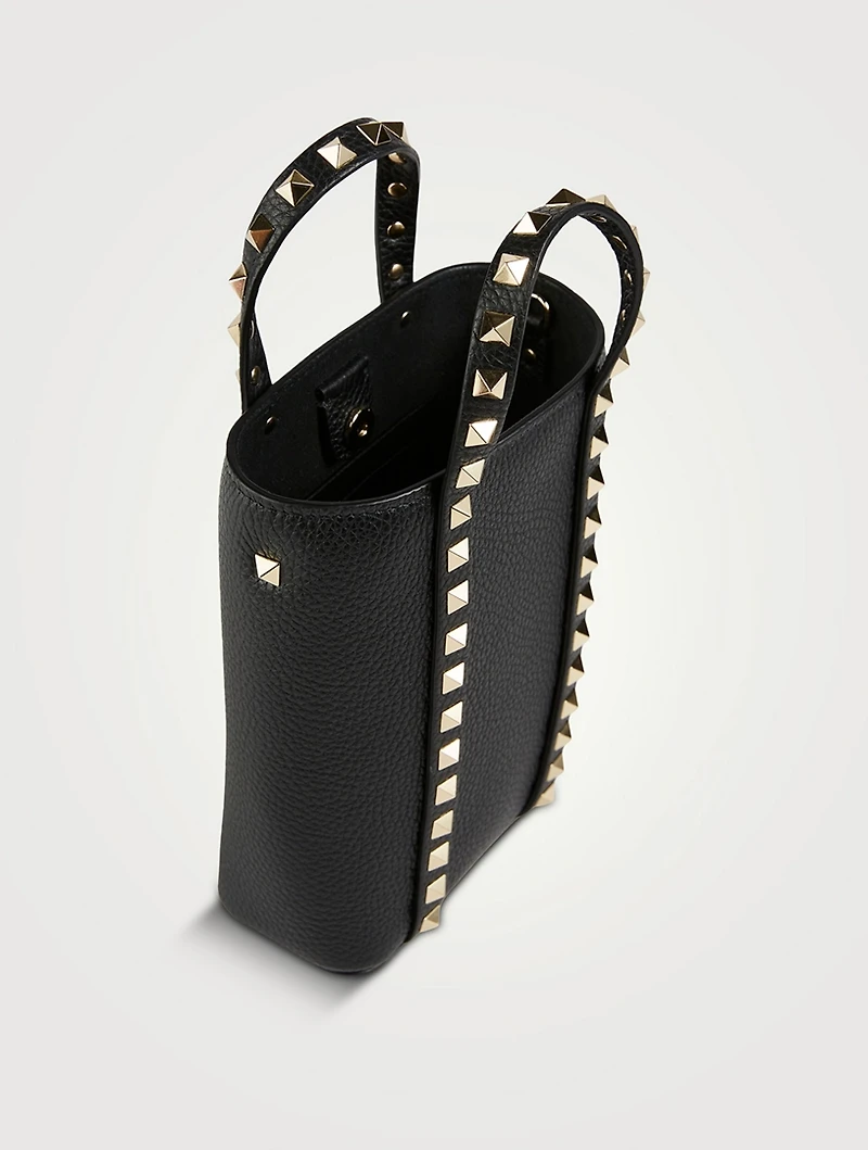 Rockstud Leather Crossbody Tote Bag