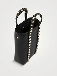 Rockstud Leather Crossbody Tote Bag