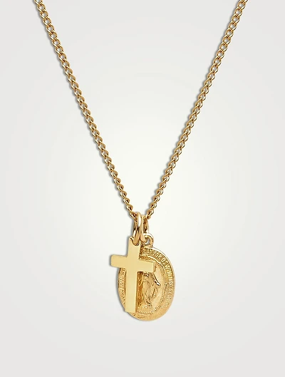 Nialaya x Johnny Edlind Mini Cross And Amulet Pendant Necklace