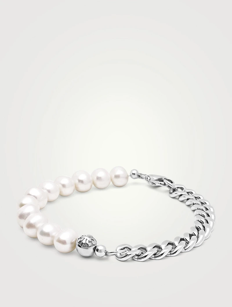 Nialaya x Johnny Edlind Large Pearl Chain Bracelet